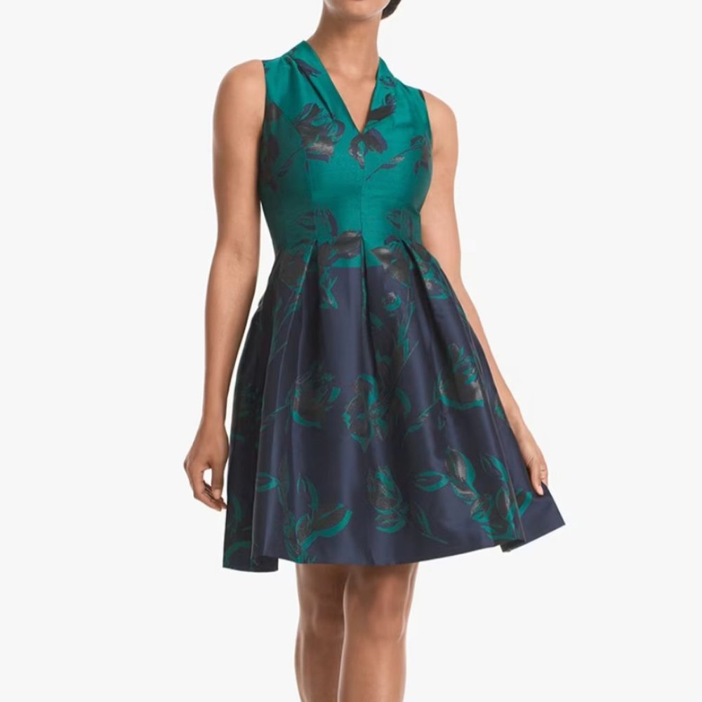 Jacquard Fit-and-Flare Dress